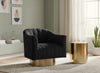 Farrah Black Velvet Accent Chair