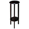 Kirk Round Accent Table with Bottom Shelf Espresso image