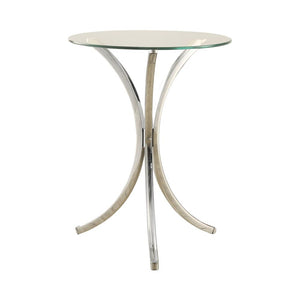 Eloise Round Accent Table with Curved Legs Chrome image