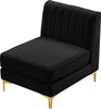 Alina Black Velvet Armless Chair