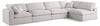 Plush Cream Velvet Standard Cloud Modular Sectional