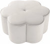 Daisy Cream Velvet Ottoman