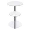 Hilly 3-tier Round Side Table White and Black