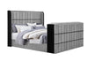 Isabella Grey Bed with LED, TV Lift, Speaker and Fireplace