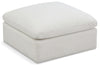 Plush Cream Velvet Standard Cloud Modular Ottoman