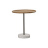 Ginevra Round Wooden Top Accent Table Natural and White image