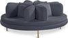 Circlet Grey Velvet Round Sofa Settee