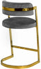 Stephanie Grey Velvet Stool