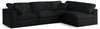 Serene Black Linen Fabric Deluxe Cloud Modular Sectional