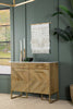 Keaton 2-door Accent Cabinet with Marble Top Natural and Antique Gold image