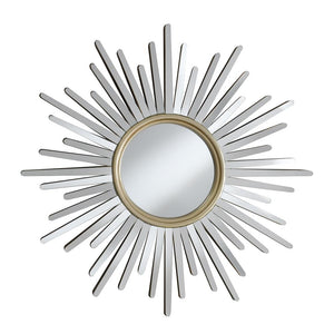 Beiwen Sunburst Wall Mirror Champagne and Silver image