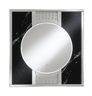 Carter Square LED Wall Mirror Silver and Black image