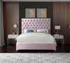 Cruz Pink Velvet Queen Bed