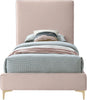 Geri Pink Velvet Twin Bed