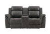 U8517 Grey Reclining Sofa/Console Reclining Loveseat