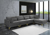 Julia Grey Velvet Modular Sectional (5 Boxes)