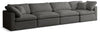 Plush Grey Velvet Standard Cloud Modular Sofa