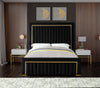 Dolce Black Velvet Queen Bed (3 Boxes)