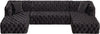 Coco Black Velvet 3pc. Sectional (3 Boxes)