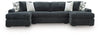 Midnight-Madness Double Chaise 3-Piece Sectional