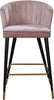Cassie Pink Velvet Stool