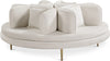 Circlet Cream Velvet Round Sofa Settee