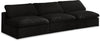 Cozy Black Velvet Cloud Modular Armless Sofa
