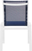 Nizuc Navy Mesh Waterproof Fabric Outdoor Patio Aluminum Mesh Dining Chair
