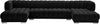 Gwen Black Velvet 3pc. Sectional (3 Boxes)
