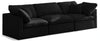 Plush Black Velvet Standard Cloud Modular Sofa