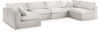 Serene Cream Linen Fabric Deluxe Cloud Modular Sectional