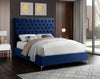 Cruz Navy Velvet Queen Bed
