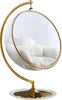 Luna White Faux Fur Acrylic Swing Accent Chair