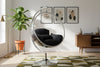 Luna Black Durable Fabric Acrylic Swing Chair