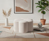 Daisy Cream Velvet Ottoman