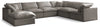 Plush Grey Velvet Standard Cloud Modular Sectional