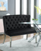 Suri Black Velvet Settee Bench