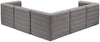 Quincy Grey Velvet Modular Sectional