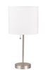 Vassy White Shade & Brush Silver Table Lamp image