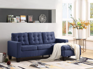 Earsom Blue Linen Sectional Sofa (Rev. Chaise) image