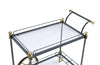Cyrus Black/Gold & Clear Glass Serving Cart image