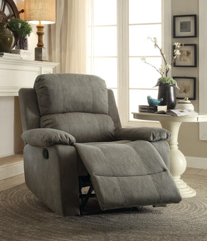 Bina Gray Polished Microfiber Recliner (Motion) image