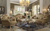 Dresden Bone PU & Gold Patina Sofa w/4 Pillows image