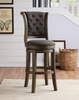 Glison Charcoal Fabric & Walnut Counter Height Chair (1Pc) image