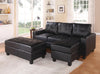 Lyssa Black Bonded Leather Match Sectional Sofa & Ottoman image