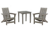 Visola Outdoor Adirondack Chair Set with End Table