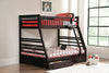 Ashton Twin Over Full 2-drawer Bunk Bed Cappuccino, White, Navy, Honey, & Brown