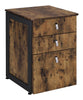 Estrella 3-drawer File Cabinet Antique Nutmeg and Gunmetal