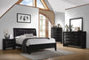 Briana California King Upholstered Panel Bed Black