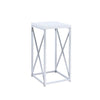 Edmund Accent Table with X-cross Glossy White and Chrome